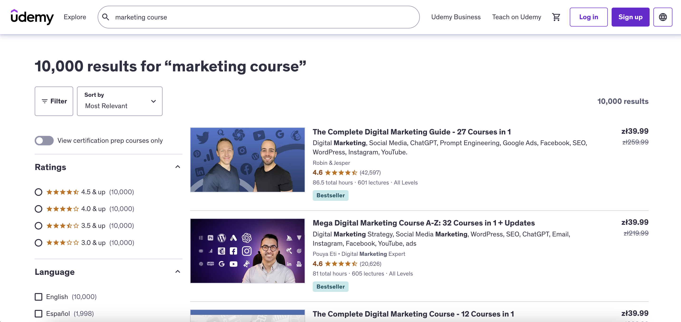 Udemy's marketplace for online course